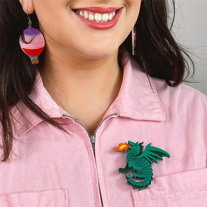 Erstwilder - Reign of Fire Brooch (2022) green - 20th Century Artifacts