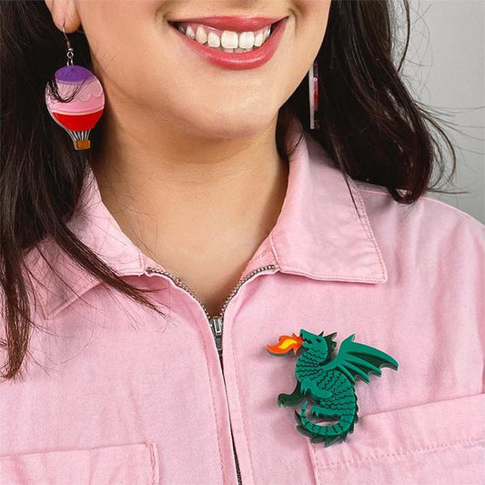 Erstwilder - Reign of Fire Brooch (2022) green - 20th Century Artifacts