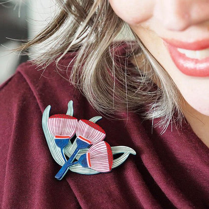 Erstwilder - Ruby Red-Flowering Gum Brooch (Jocelyn Proust) (2023) - 20th Century Artifacts