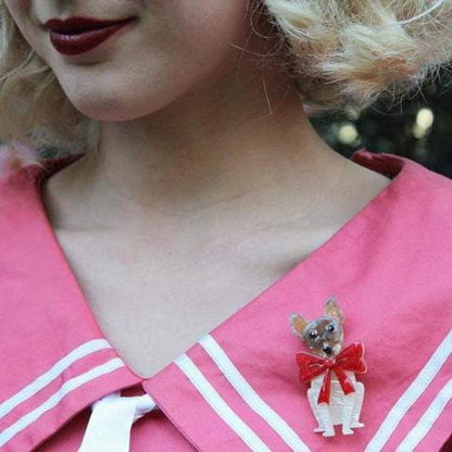 Erstwilder - Russell Bow Jack Russell Dog Brooch (2016) - 20th Century Artifacts