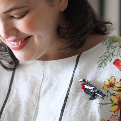 Erstwilder - Seasonal Songbird Magpie Brooch (2021) - 20th Century Artifacts