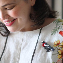 Load image into Gallery viewer, Erstwilder - Seasonal Songbird Magpie Brooch (2021) - 20th Century Artifacts