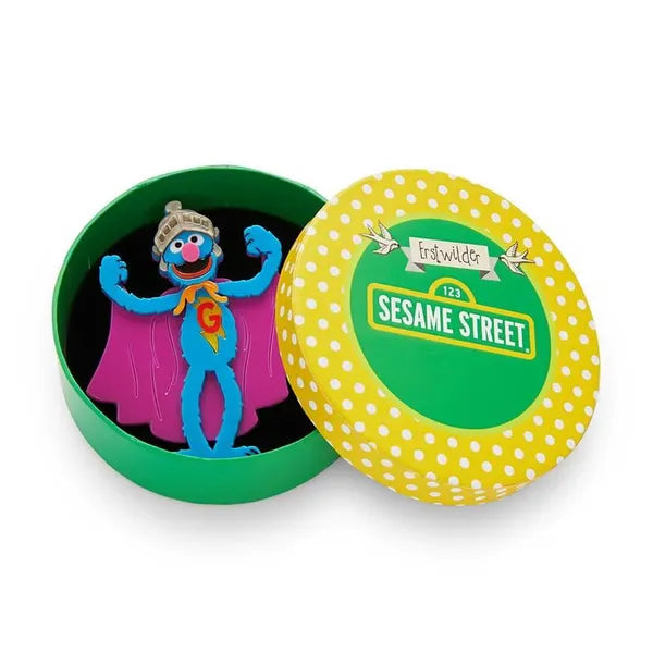 Erstwilder - Sesame Street - Super Grover Brooch (2019) - 20th Century Artifacts