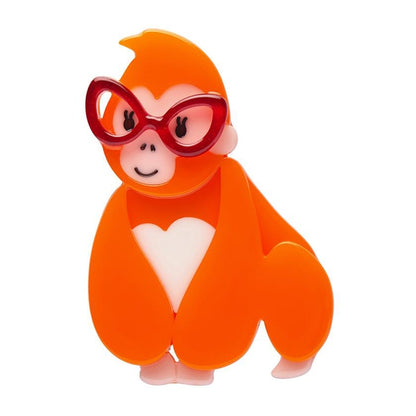 Erstwilder - Short-Sighted Sophie Gorilla Brooch (2023) orange - 20th Century Artifacts