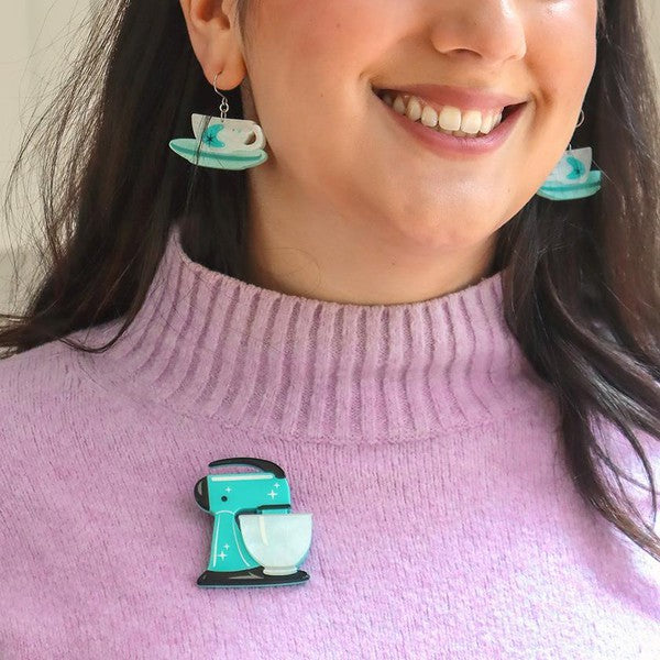 Erstwilder - Spin Me Right Round Brooch (Teal) (2023) - 20th Century Artifacts