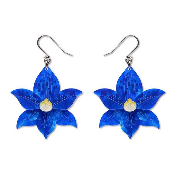 Erstwilder - Spotted Sun-Orchid Drop Earrings - 20th Century Artifacts
