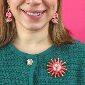 Erstwilder - Starburst Clock Brooch - 20th Century Artifacts