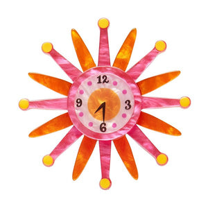 Erstwilder - Starburst Clock Brooch - 20th Century Artifacts