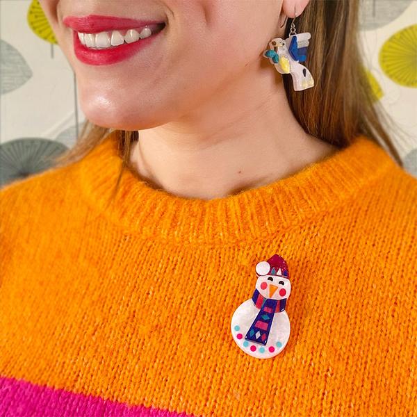 Erstwilder - Stay Frosty, Snowman Brooch (2022) - 20th Century Artifacts