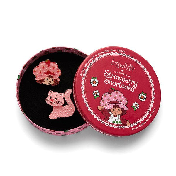 Erstwilder - Strawberries and Custard Hair Clips Set - 2 Piece - 20th Century Artifacts