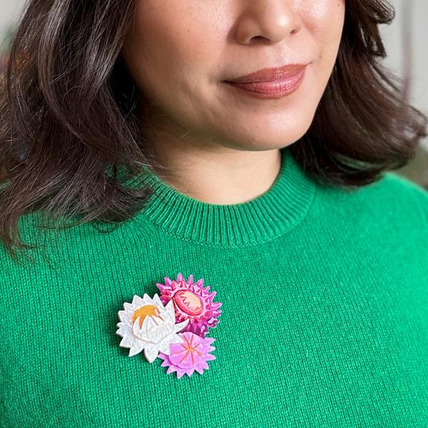 Erstwilder - Strawflowers Brooch (2025) - 20th Century Artifacts