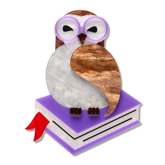 Erstwilder - Studious Snow Owl Brooch (2026) - 20th Century Artifacts