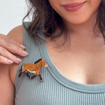 Erstwilder - Takhi Wild Horse Brooch - 20th Century Artifacts
