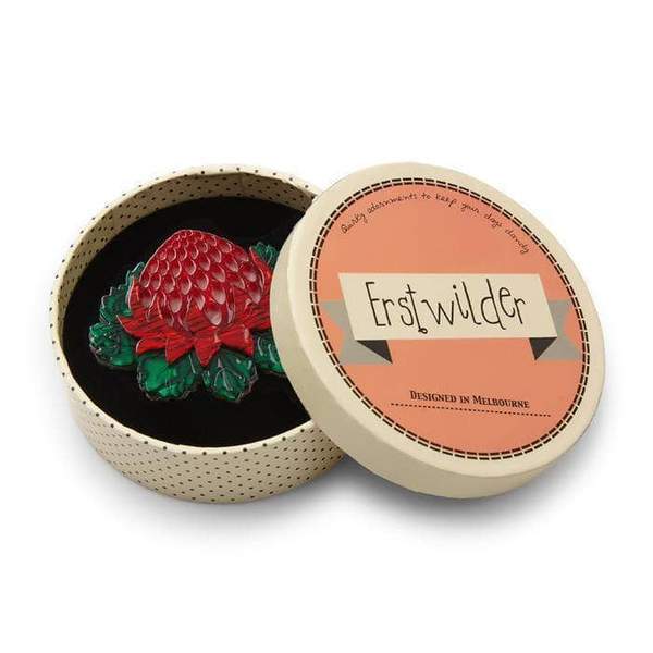 Erstwilder - Telopea Waratah Brooch (2017) (p) - 20th Century Artifacts