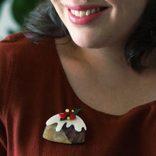 Load image into Gallery viewer, Erstwilder - The Good Pud Christmas Pudding Brooch (2021) - 20th Century Artifacts