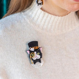 Erstwilder - The Posh Pussycat Brooch - 20th Century Artifacts
