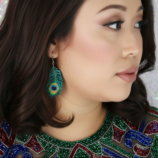 Erstwilder - The Royal Eye Peacock Feather Earrings (2021) - 20th Century Artifacts