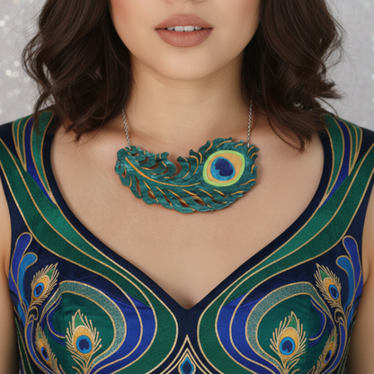 Erstwilder - The Royal Eye Peacock Feather Necklace (2021) - 20th Century Artifacts