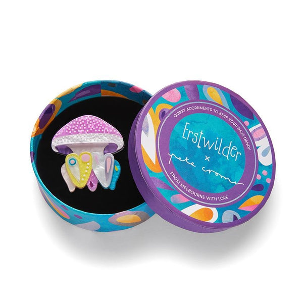 Erstwilder - The Whimsical White Spotted Jellyfish Brooch (Pete Cromer) (2023) - 20th Century Artifacts