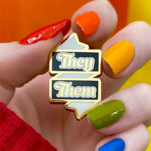 Load image into Gallery viewer, Erstwilder - They/Them Pronoun Enamel Pin - 20th Century Artifacts