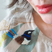 Load image into Gallery viewer, Erstwilder - Thunderbolt of Cobalt Bluebird Brooch (Jocelyn Proust) - 20th Century Artifacts