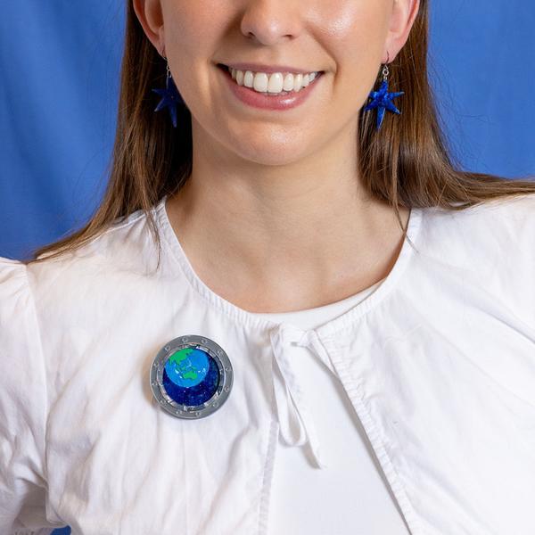 Erstwilder - Tiny Blue Dot Brooch - 20th Century Artifacts