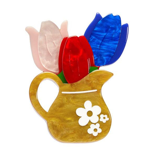 Erstwilder - Trio of Tulips Brooch - 20th Century Artifacts