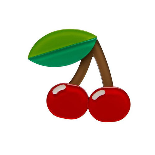 Erstwilder - Wiggles Fruit Salad Cherries Brooch - 20th Century Artifacts