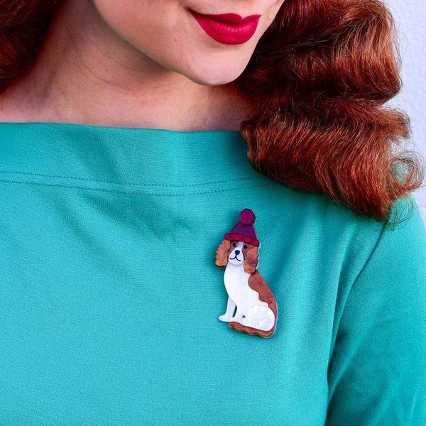 Erstwilder - Wintertime Walkies Dog Brooch (2020) - 20th Century Artifacts