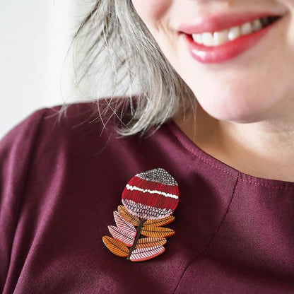 Erstwilder - Wonderous Waratah Brooch (Jocelyn Proust) (2022) - 20th Century Artifacts