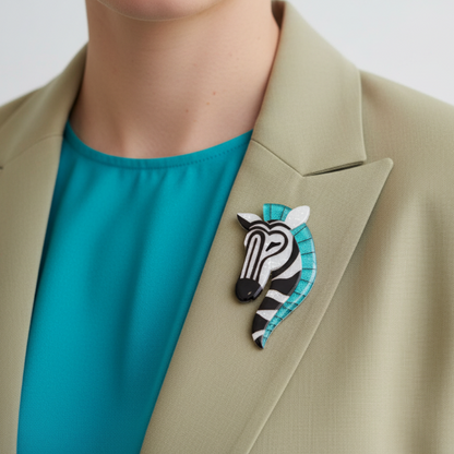 Erstwilder - Zelda the Zany Zebra Brooch (2019) - 20th Century Artifacts