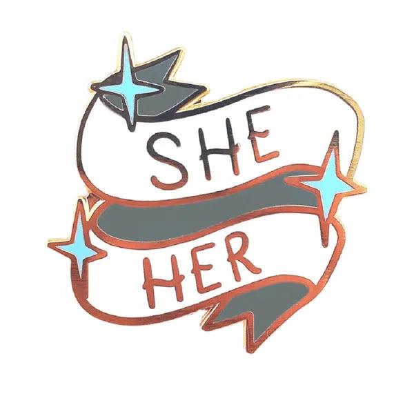 Jubly-Umph - Pronoun 'She/Her' Enamel Pin - 20th Century Artifacts