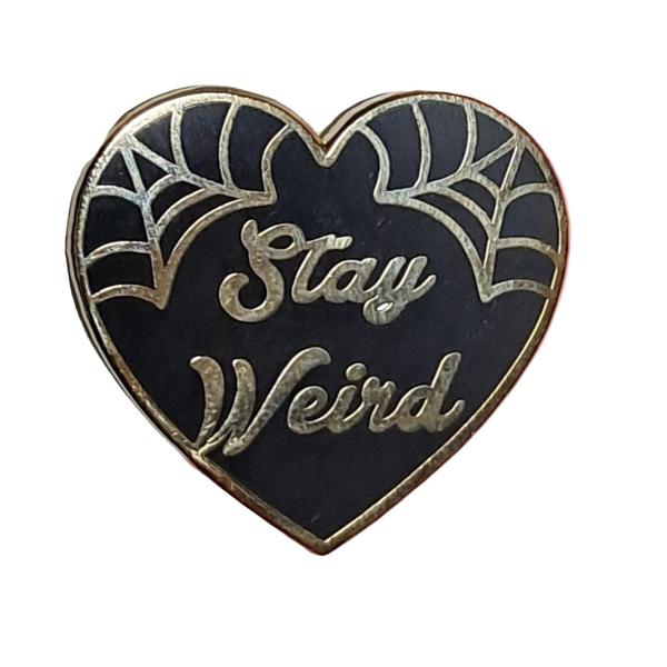 Jubly-Umph - Stay Weird Black Enamel Pin Magnetic - 20th Century Artifacts