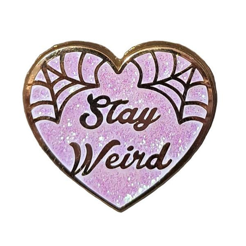 Jubly-Umph - Stay Weird Pink Sparkly Enamel Pin - 20th Century Artifacts