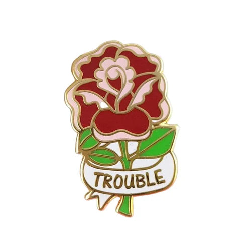 Jubly-Umph - Trouble Red Rose Enamel Pin - 20th Century Artifacts