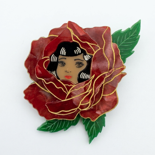 Kirbee Lawler - Rosalie Rose Brooch Dark (2017) - 20th Century Artifacts