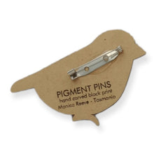 Load image into Gallery viewer, Pigment Pins Zebra Finch Brooch Monica Reeve - 20th Century Artifacts