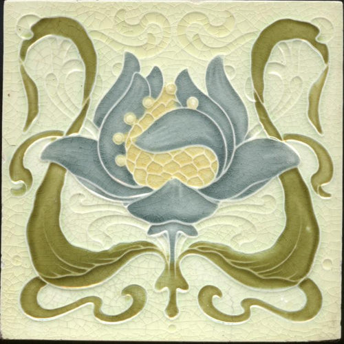 Art Nouveau Fireplace Tile - 6 x 6 inch - 0001 - 20th Century Artifacts