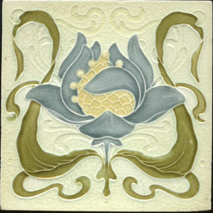 Art Nouveau Fireplace Tile - 6 x 6 inch - 0001 - 20th Century Artifacts