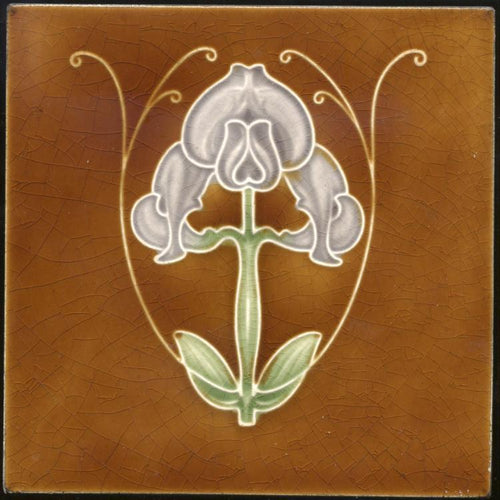Art Nouveau Fireplace Tile - 6 x 6 inch - 0005 - 20th Century Artifacts