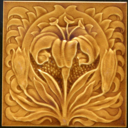Art Nouveau Fireplace Tile - 6 x 6 inch - 0007 - 20th Century Artifacts
