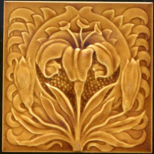 Art Nouveau Fireplace Tile - 6 x 6 inch - 0007 - 20th Century Artifacts