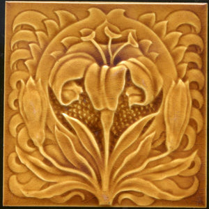 Art Nouveau Fireplace Tile - 6 x 6 inch - 0007 - 20th Century Artifacts