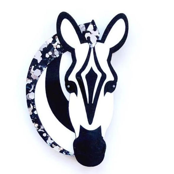 Deer Arrow - Zada the Zebra Brooch - 20th Century Artifacts