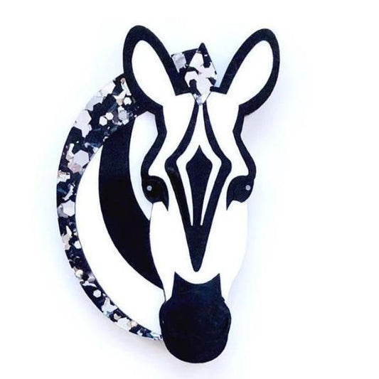 Deer Arrow - Zada the Zebra Brooch - 20th Century Artifacts