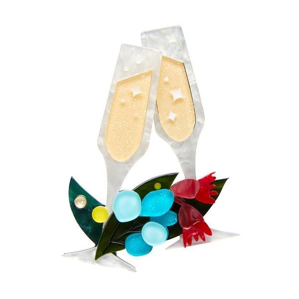 Erstwilder - A Champagne Christmas Brooch (2021) - 20th Century Artifacts