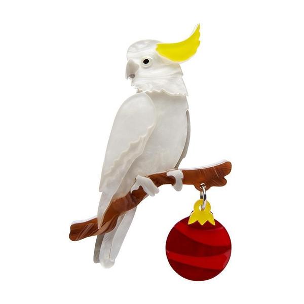 Erstwilder - A Chatty Christmas Cockatoo Brooch - 20th Century Artifacts