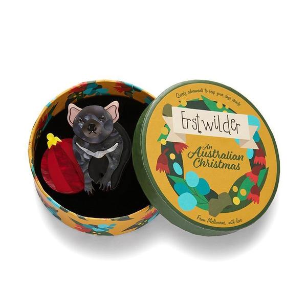 Erstwilder - A Devilish Christmas Tasmanian Devil Brooch (2021) - 20th Century Artifacts