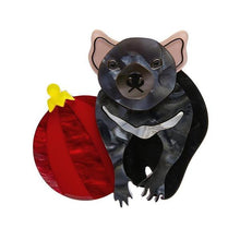 Load image into Gallery viewer, Erstwilder - A Devilish Christmas Tasmanian Devil Brooch (2021) (imperfect) - 20th Century Artifacts