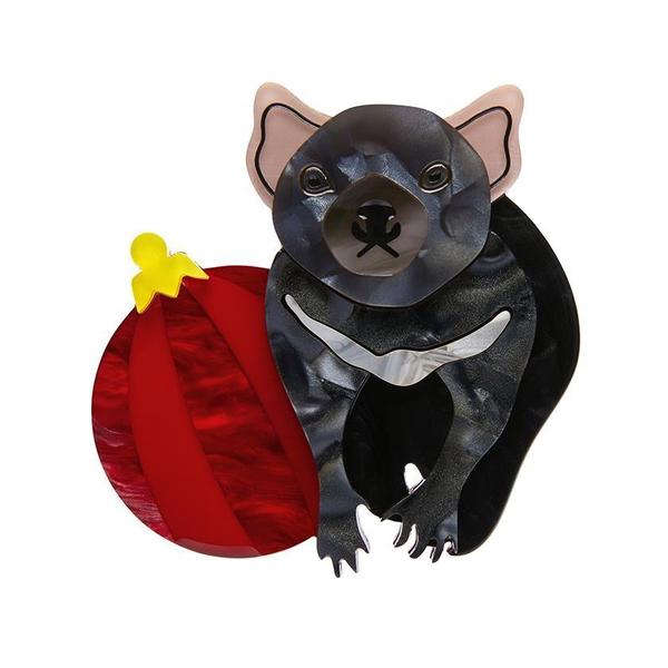 Erstwilder - A Devilish Christmas Tasmanian Devil Brooch (2021) (imperfect) - 20th Century Artifacts